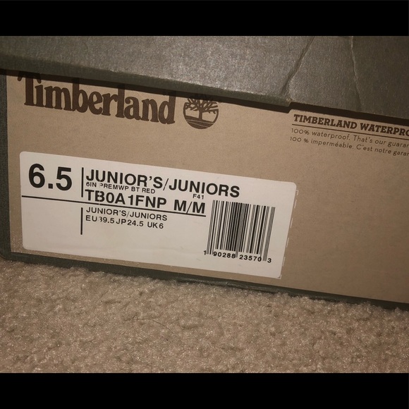 Red Junior Timberlands - Picture 3 of 4